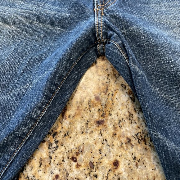 Lucky Brand Dungarees "Dream Jean” Womens Size 4/27 Long Made Is USA Dark Wash - Picture 11 of 12